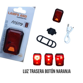 Luz Trasera Roja 5 Funciones Recargable Usb